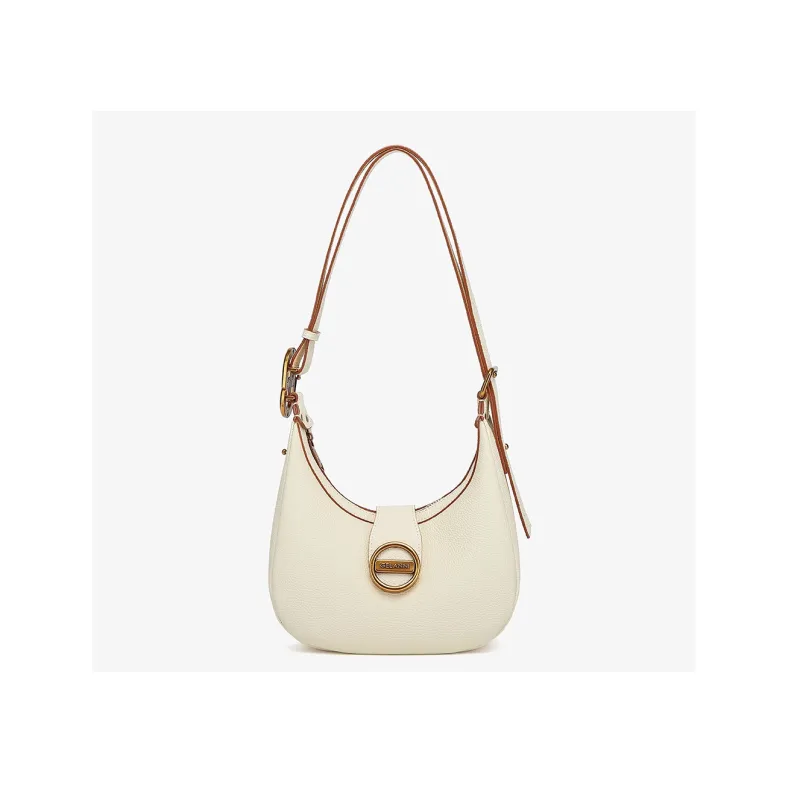 GELANNI Cow Leather Shoulder Bag Regular Women's Ecru/Black/Brown-0