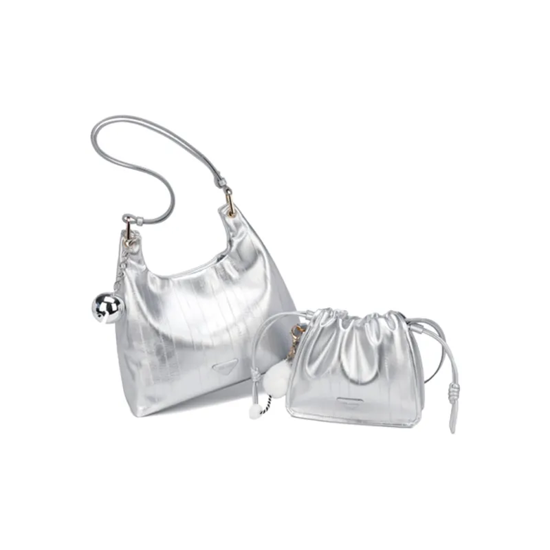 GELANNI PU Shoulder Bag Regular Women's Silver-2