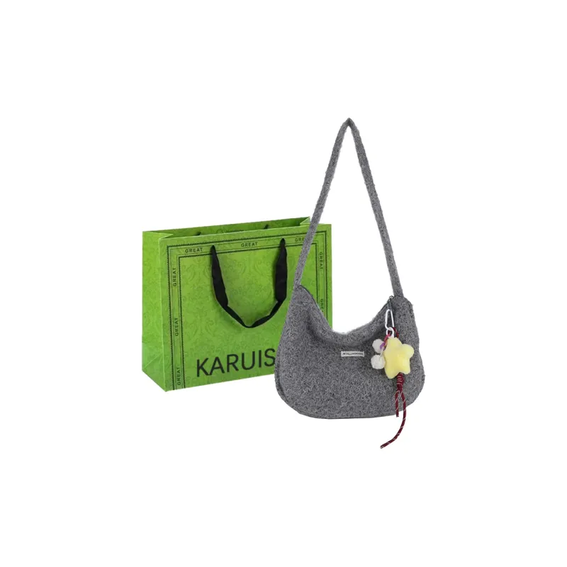 KARUISHA Woolen Handbag, Crossbody Bag, Shoulder Bag Regular Women's Multicolor-34