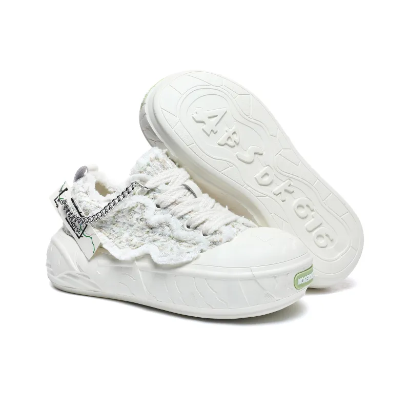 MOREMORENOISE Canvas Shoes Women's Low Top White-7