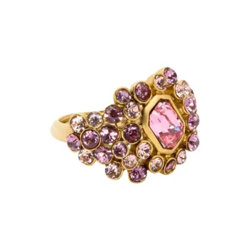Oscar De La Renta Mixed crystal Cluster Ring