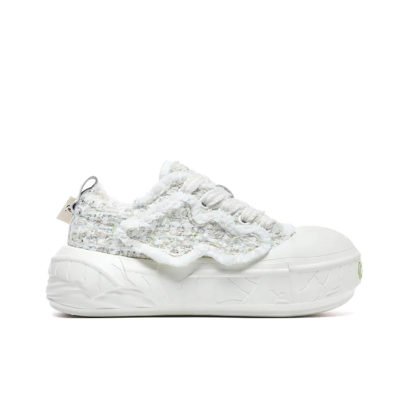 MOREMORENOISE Canvas Shoes Women's Low Top White-4