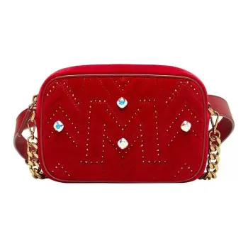MCM Velvet Shoulder Bag Crossbody Bag Women's Red