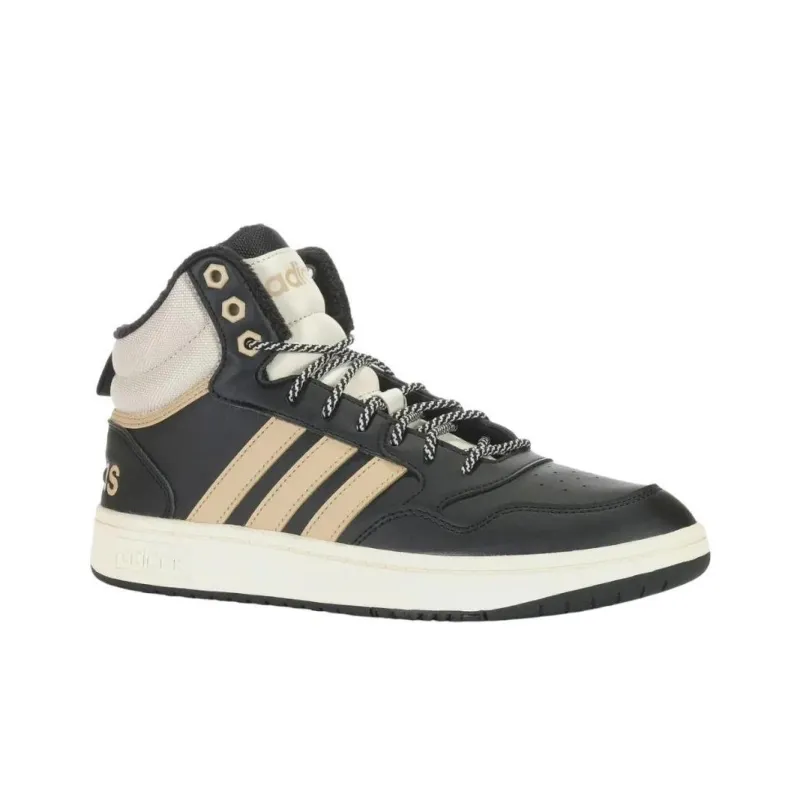Adidas Hoops 3.0 Mid Winterized Classic Fur Lining Core Black Magic Beige Wonder White-1