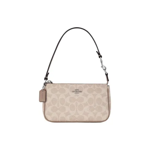 COACH Nolita Pvc Mahjong Handbag Shoulder Bag Small Size Women's Apricot