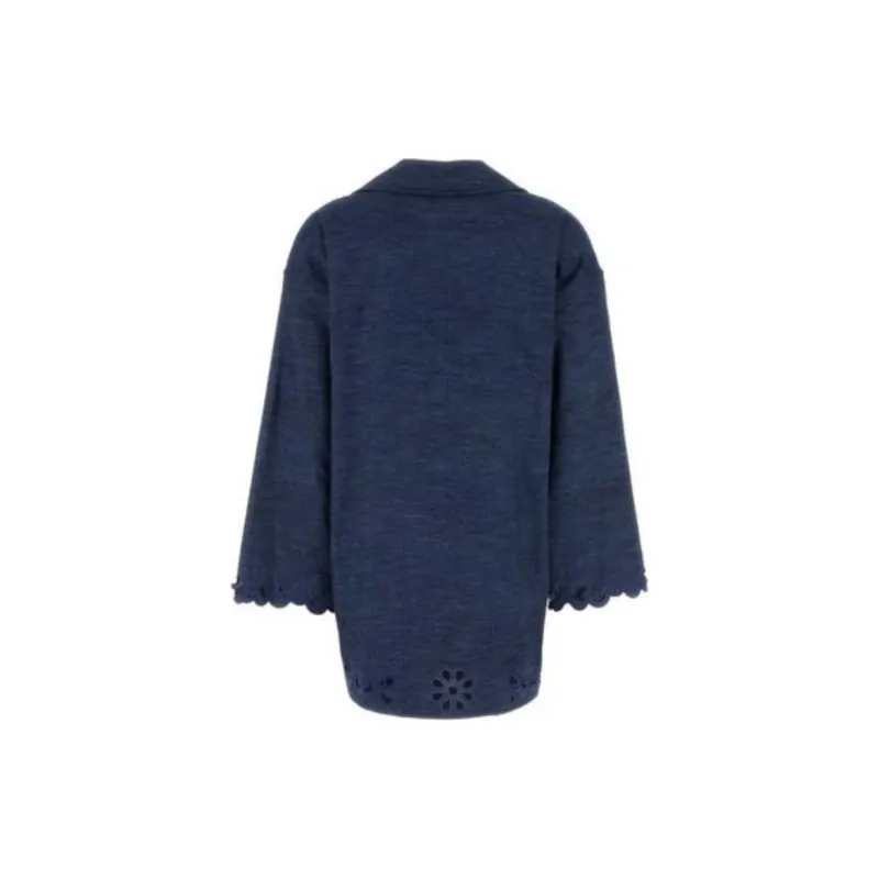 Valentino V-Neck Long-Sleeved Denim Dress-1