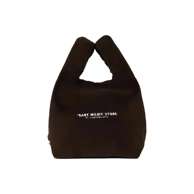A BATHING APE Bape Faux Fur Tote Bag Shopping Bag Handbag Regular Unisex Black-5