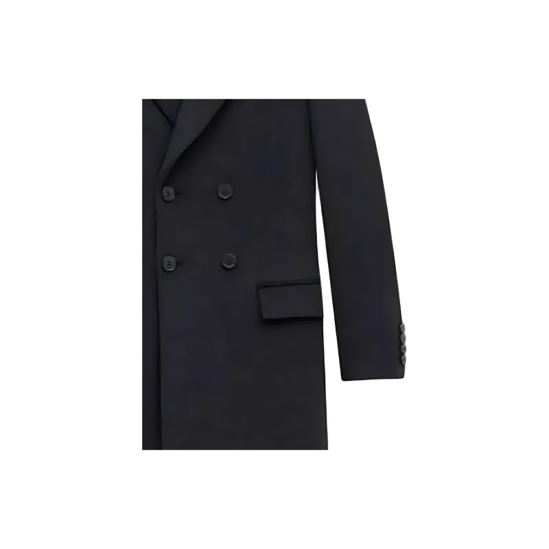 SAINT LAURENT Double Breasted Long Coat-4