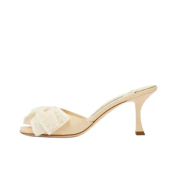 Jimmy Choo Slide Slippers 7cm Women's Beige