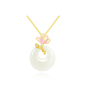 JINLIUFUJIXIANG Necklaces White Jade/Pale Greenish White Jade Unisex