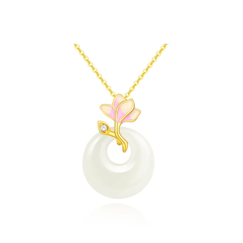 JINLIUFUJIXIANG Necklaces White Jade/Pale Greenish White Jade Unisex-0