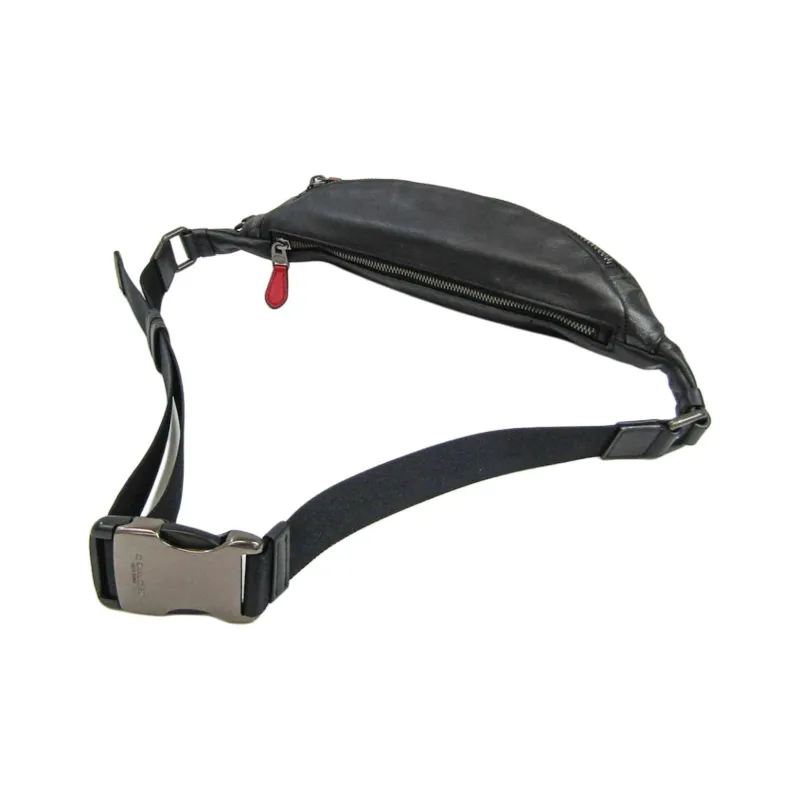 COACH Warren PVC One Shoulder Crossbody Bag Sling Bag Fanny Pack Large Size Men's Black Gray Color-4