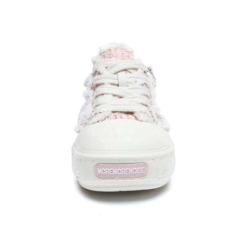 MOREMORENOISE Canvas Shoes Women's Low Top White-3