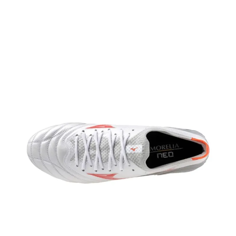 Mizuno Morelia Neo 4 Anti Slip Wear Resistant Soccer Shoes Unisex White-2