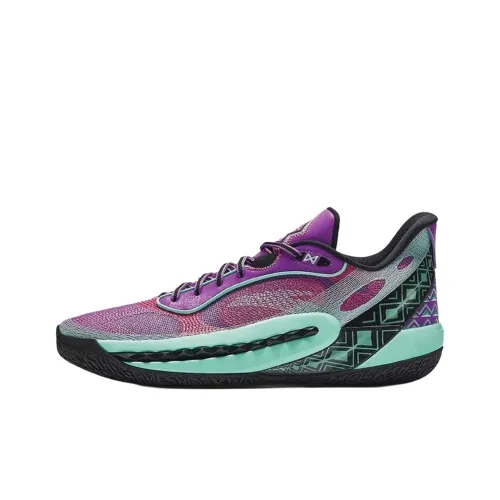 Anta Tide 6 Cushioning, Slip Resistant, And Abrasion Resistant Low Top Basketball Shoes Men's Purple Pink Green
