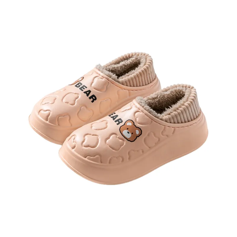 Foot Recreation Soft Sole Fully Enclosed Water Resistant Winter Home Insulated Cotton Slippers, Home Slippers, Unisex-2