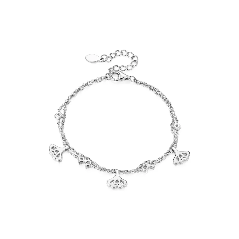 KADER Three Lives With Apricot Series 925 Sterling Silver Bracelets Women's Silver Festival Gift Box-1