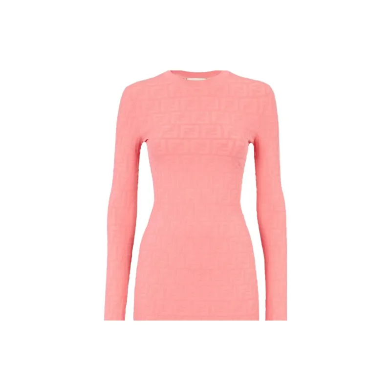 FENDI Ff Motif Long Sleeved Dress-5
