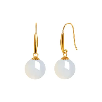 Oriental Jade Hetian Jade Earrings White Jade Women's