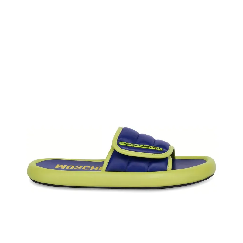 MOSCHINO Fashion Slippers Men's Blue Green-1