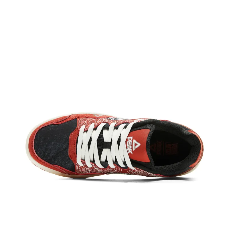 PEAK Coverage Warm Cushioning Height Increasing Low Top Skateboard Shoes Men's Brick Red-3