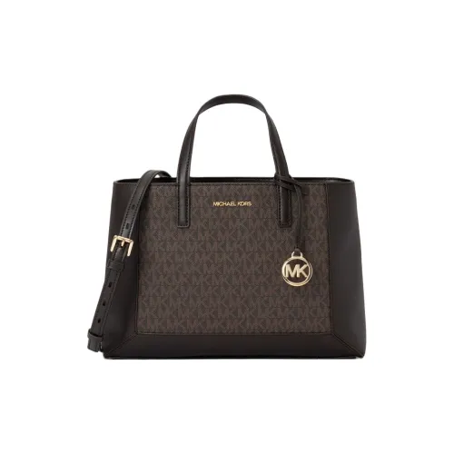 MICHAEL KORS Coated Canvas Shoulder Bag, Crossbody Bag, Handbag Medium Size Women's Chocolate