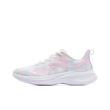 QIAODAN Cushioning Anti Slip And Wear Resistant Low Top Casual Running Shoes Women's White Pink