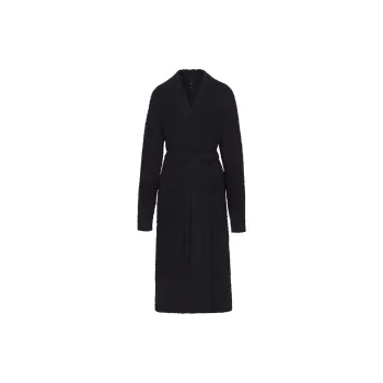 Skims Cozy Knit Short Robe Onyx
