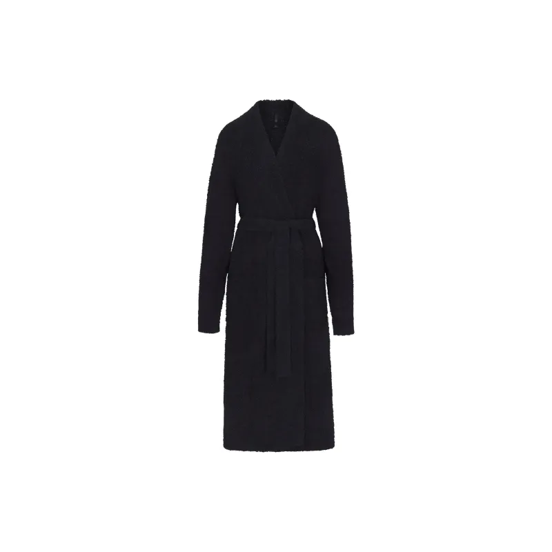 Skims Cozy Knit Short Robe Onyx-0