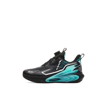 PEAK Anti Slip Wear Resistant Low Top Kids' Running Shoes Black Green Kids'