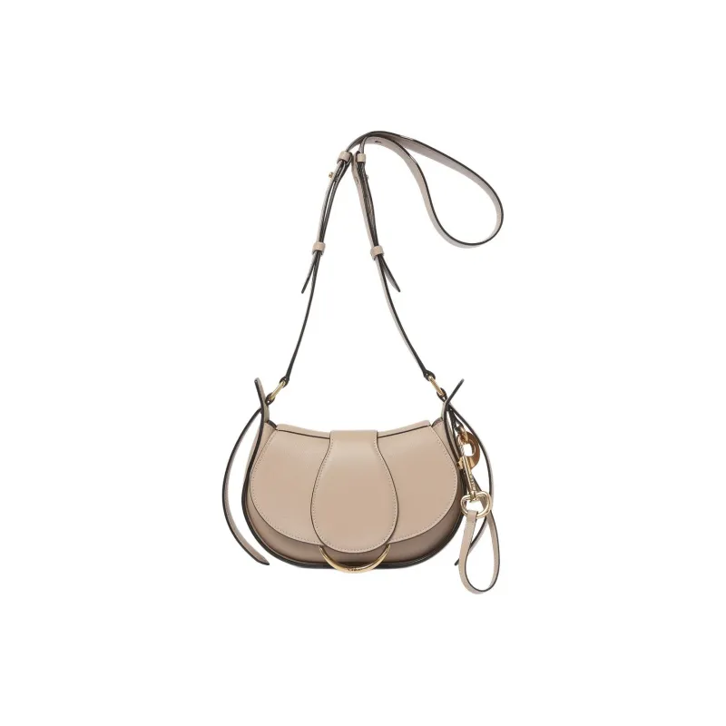 Chloe Smooth Calf Leather Crossbody Bag Shoulder Bag Small Size Women's Elephant Gray-0