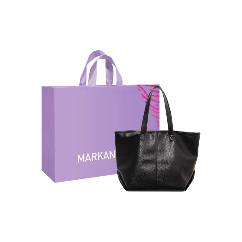 MARKANGARO PU Tote Bag Shopping Bag Handbag Shoulder Bag Medium Size Women's Black/Coffee/Yellow Brown-0