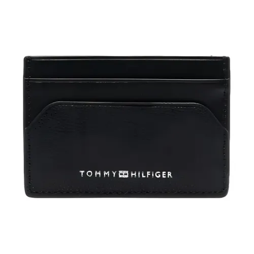 Tommy Hilfiger Cow Leather Card Clip Card Holder Regular Men's Black