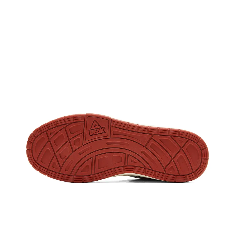 PEAK Coverage Warm Cushioning Height Increasing Low Top Skateboard Shoes Men's Brick Red-5