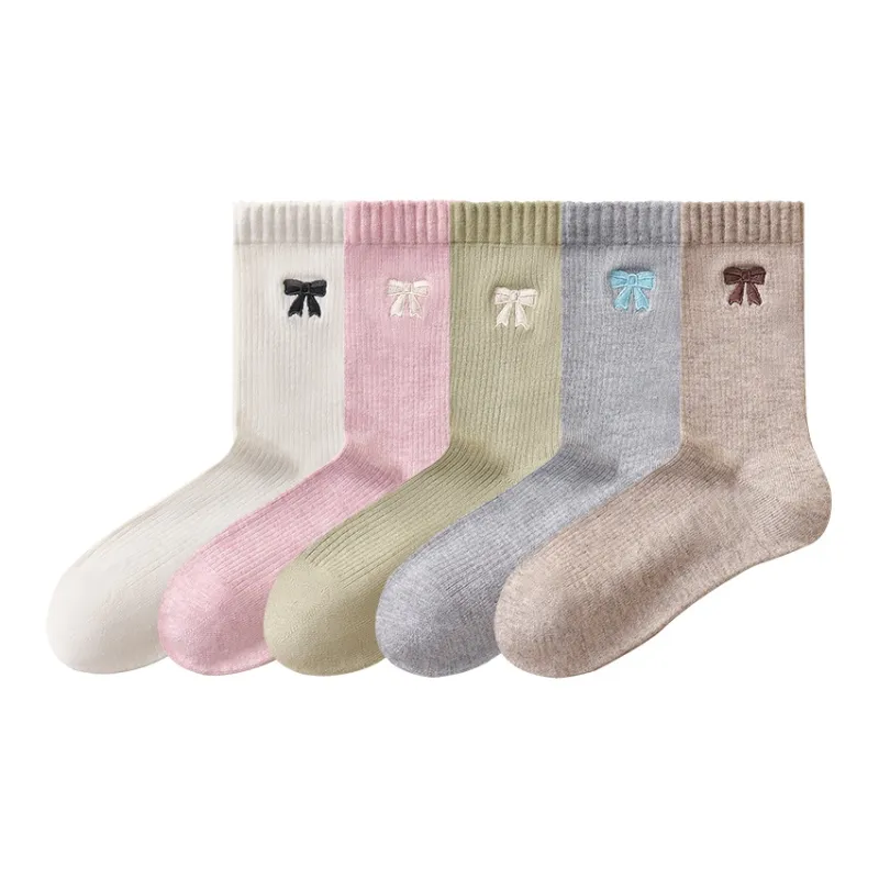 Temooues Mid Calf Socks Women's Combo Set-4