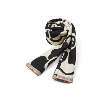 DULOREN Polyester Viscose Scarves Women's Black & White