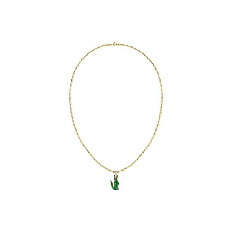 LACOSTE Stainless Steel Necklaces Men's Gold/Green-1