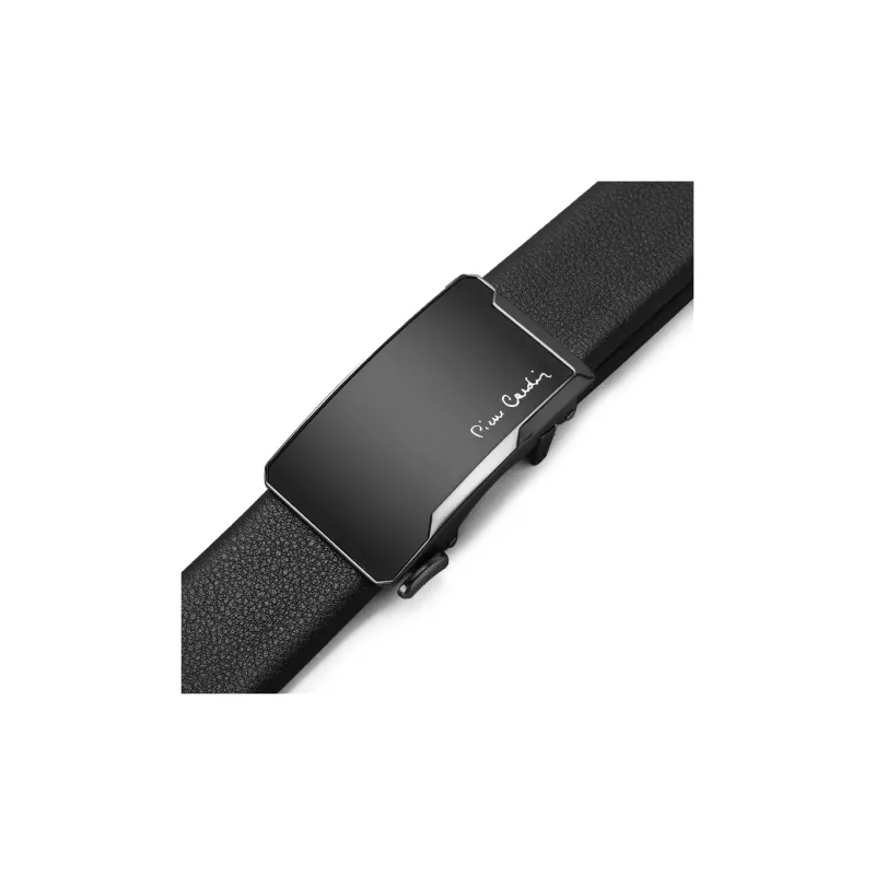 PIERRE CARDIN Top Grain Cow Leather Belts Men's Black Width 3.5cm-9
