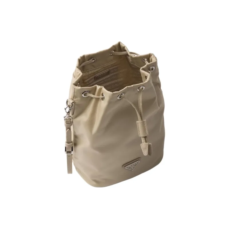 PRADA Nylon Bucket Bag Makeup Bag Regular Women's Desert Beige-3