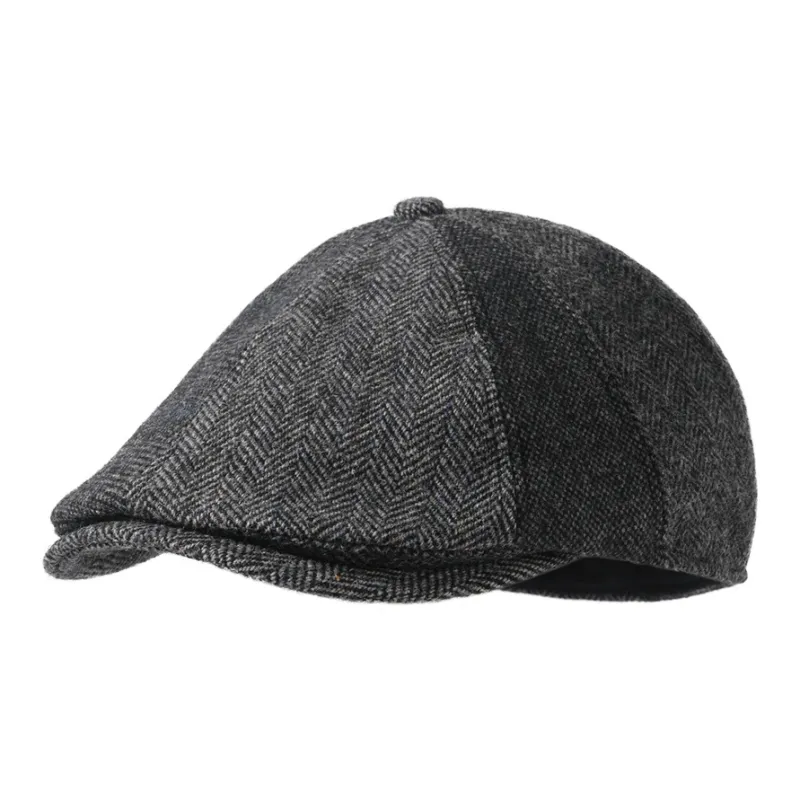 KENMONT Sheep Wool Berets Women's Black Gray Color-0