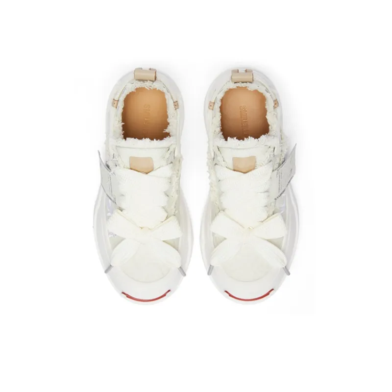 SMILE MONSTER x SMILEREPUBLIC WHITE CORTEX Height Increasing Slip-Resistant Low-Top Canvas Shoes Unisex White-3
