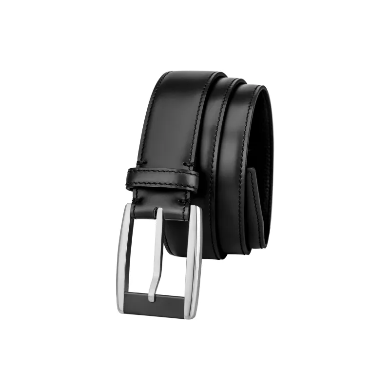 CATELLES Top Grain Cow Leather Leather Belts Men's Silver Buckle Black/Gold Tone Lock Coffee 3.5cm-1