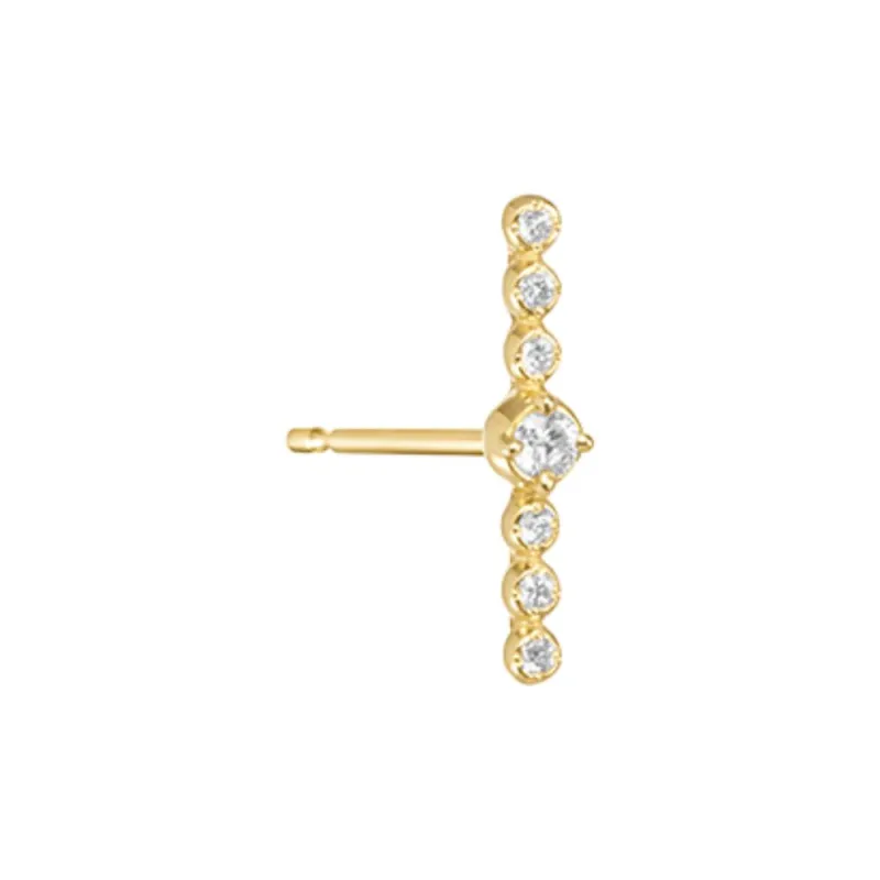 AHKAH 18K Gold Diamonds Stud Earrings Unisex Gold-1
