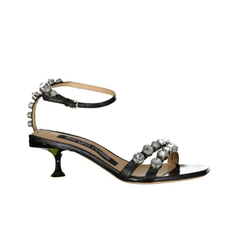 SERGIO ROSSI One Strap Sandals 5cm Women's Black-1