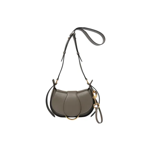 Chloe Smooth Calf Leather Shoulder Bag Crossbody Bag Small Size Women's Flannel Gray
