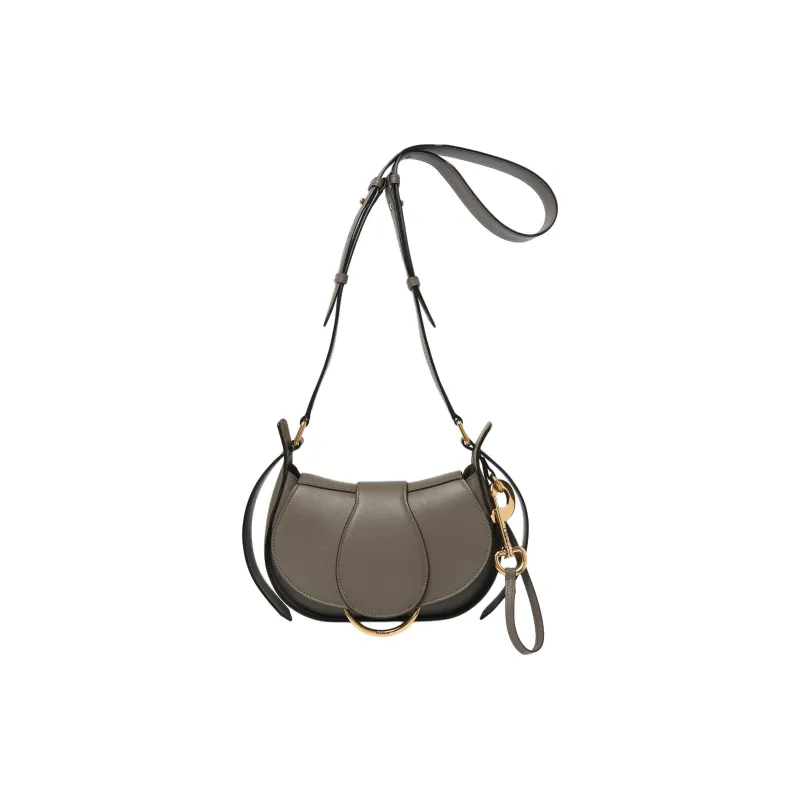 Chloe Smooth Calf Leather Shoulder Bag Crossbody Bag Small Size Women's Flannel Gray-0