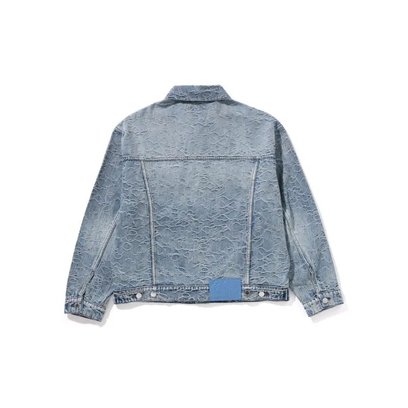 A BATHING APE Logo embroidered Denim Jacket-1