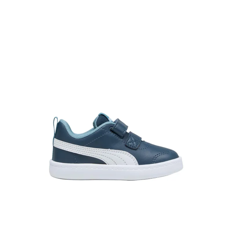 PUMA Courtflex V2 Anti-Slip Wear-Resistant Low-Top Kids' Skateboarding Shoes Blue White Children Aged 3-7 Years Old-1