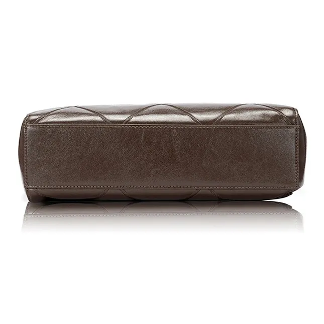 ROBERTA DI CAMERINO Cow Leather Crossbody Bag, Shoulder Bag Women's Maillard Style Brown/Classic Black-4