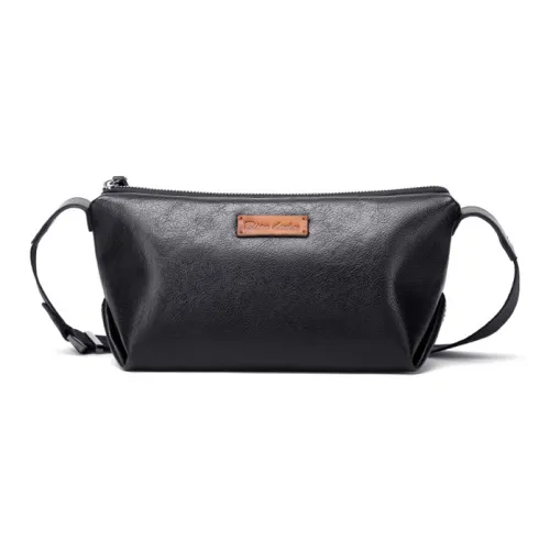 BISON DENIM The First Layer Of Calfskin Shoulder Bag, Crossbody Bag Regular Men's Black